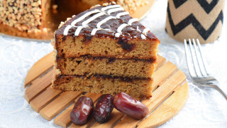 Cake frosting plate fork dates - food photography free wallpaper