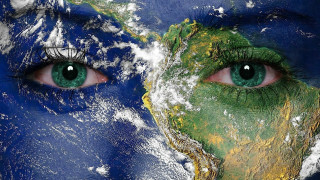 Earth painted face green eyes - the earth free wallpaper