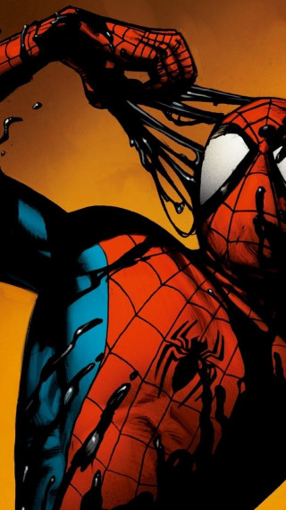 Spider man arms outstretched head - underground comix free wallpaper for mobile