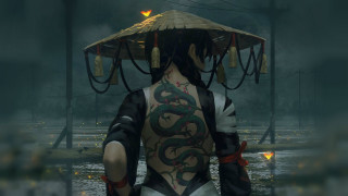 Woman dragon tattoo rain umbrella - conceptart free wallpaper for desktop