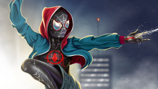 Spider man hoodie red cape - one hand free wallpaper