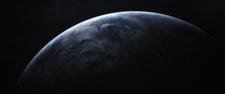 Large blue planet clouds night - a dark sky free wallpaper