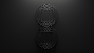 Black background sideways eight manessier - 8 k free wallpaper