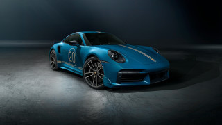 Blue sports car dark room 32 - the side of the car free wallpaper