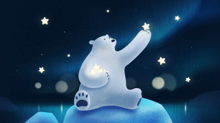 Polar bear iceberg starry sky - diego gisbert llorens free wallpaper