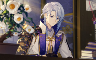 Purple man book flower starry - soft free wallpaper for desktop