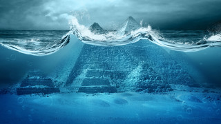 Ocean pyramid wave illusion planet - christo free wallpaper