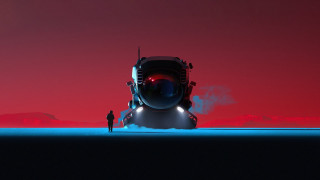 Desert man large vehicle red - sci fi free wallpaper