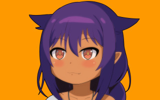 Anime girl purple hair sad - mingei free wallpaper for desktop