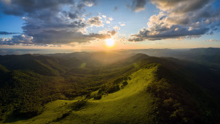 Mountain sunset ocean cityscape clouds - edi rama free wallpaper
