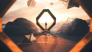 Man beach mirror illusion 3d - filip hodas free wallpaper for desktop