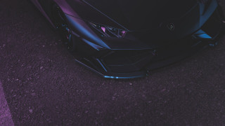 Futuristic car purple light synthwave - a futuristic design free wallpaper