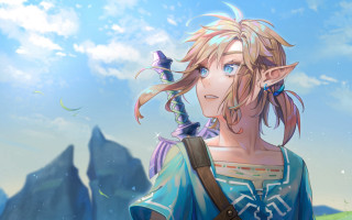 Young woman sword blonde blue - a young woman free wallpaper
