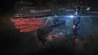 Space station red blue light - a sci free wallpaper for desktop