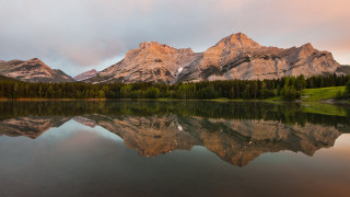 Mountain reflection forest lake sky - douglas robertson bisset free wallpaper