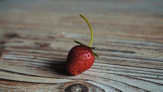 Strawberry wooden table knife fork - a wooden table next free wallpaper for desktop
