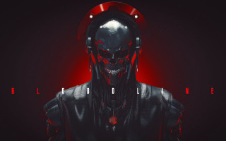 Man helmet redlight cyberpunk bloodline - a man in a helmet free wallpaper