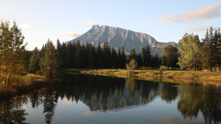 Mountain lake reflection trees sky 10 - douglas robertson bisset free wallpaper