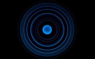 Blue circle black background golden - a blue circle in the middle free wallpaper