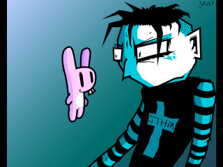 Cartoon character surprised pink object - punk free wallpaper