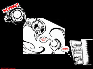 Cartoon man cat signs heads - graphic novel free wallpaper