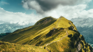 Mountain path nature lake sky - ada hill walker mountain free wallpaper