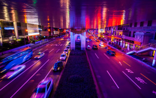 Neon cyberpunk tokyo cityscape traffic - elsa bleda free wallpaper