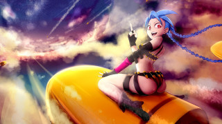 Cartoon girl astral giantess aya - behind her free wallpaper