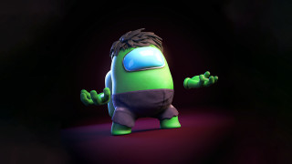 Green purple character dark outstretched - 3 d model free wallpaper