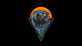 Owl triangle neck sun black - artgem free wallpaper