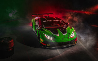 Green white sportscar smoke hood - renaissance free wallpaper for desktop