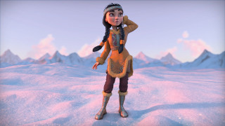 Cartoon snowy harbor booted braid - ada hill walker free wallpaper