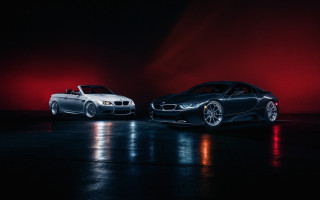 Two cars red lit dark - two car free wallpaper