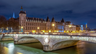 Paris night bridge city skyline - paris school free wallpaper