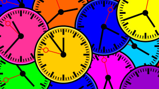 Clocks pattern color shapes different - triadic free wallpaper for desktop