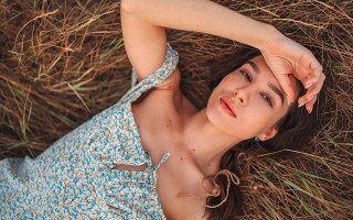 Woman grass laying fireworks fence - fashion photography free wallpaper