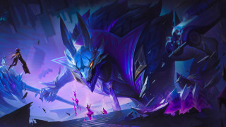 Man dragon purple blue glowing - environment free wallpaper