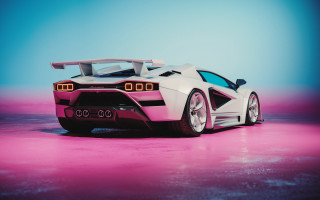 White pink sports car pink - sports car free wallpaper