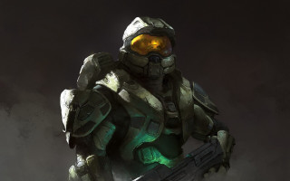 Halo suit man gun machinery - his hand and a gun free wallpaper
