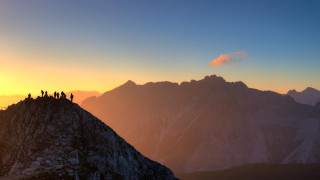 Mountain group sunset cloudy sky - a view of the mountains free wallpaper