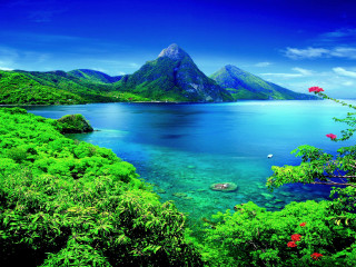 Beautiful view mountain water blue - felipe seade free wallpaper