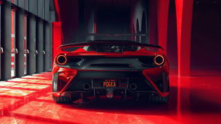 Red sports car garage black 6 - a garage free wallpaper