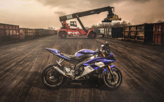 Motorcycle dirt lot forklift truck - a crane free wallpaper