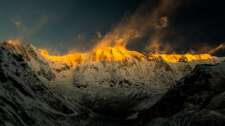 Mountain range dramatic light clouds 2 - dramatic light free wallpaper