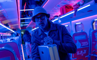 Man suitcase train night retrofuturism - a suitcase free wallpaper