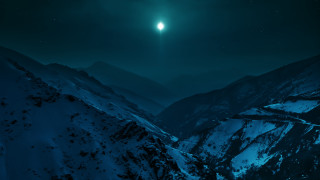 Mountain moon night sky aurora - moonlight free wallpaper for desktop