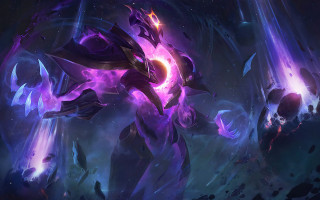 Demon purple glowing eye aurora - its face and body free wallpaper
