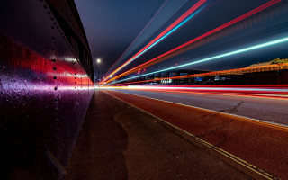 City street night lights motion - motion blur free wallpaper