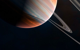 Saturn rings sky sun planet - a distant planet in the foreground free wallpaper