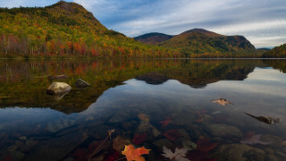 Lake mountains trees leaves rocks - mountain and trees free wallpaper